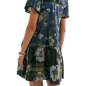 Sea New York blue floral mini dress with lace detailing